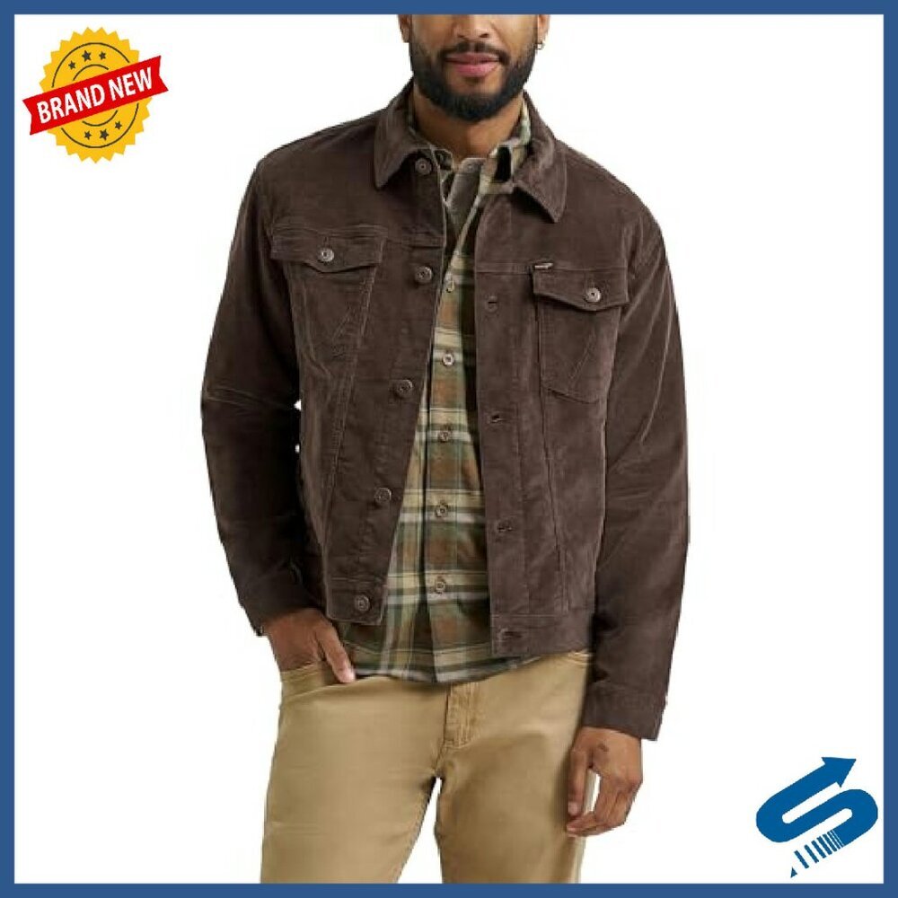Men's Corduroy Trucker Jacket Regular Fit 100% Cotton 4-Pocket Styling - Picture 2 of 7
